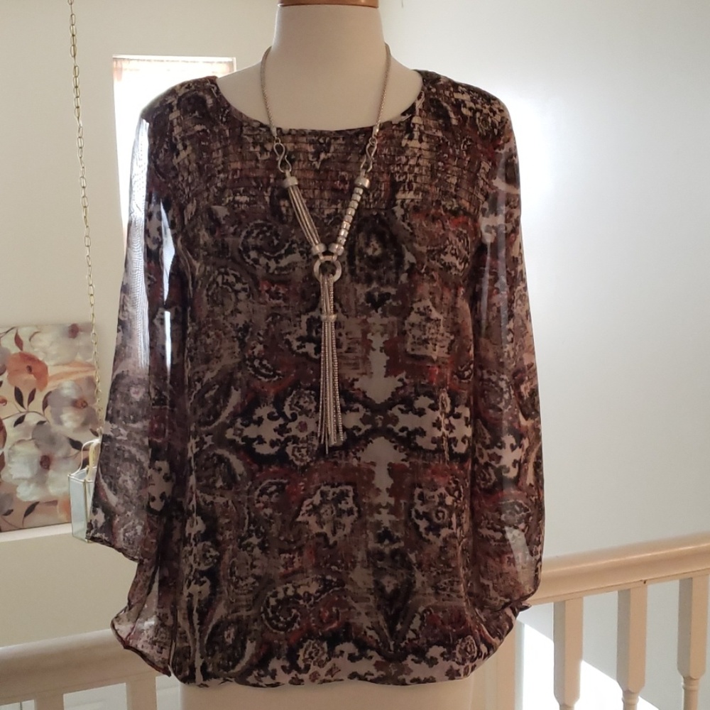 Sheer, lined blouse